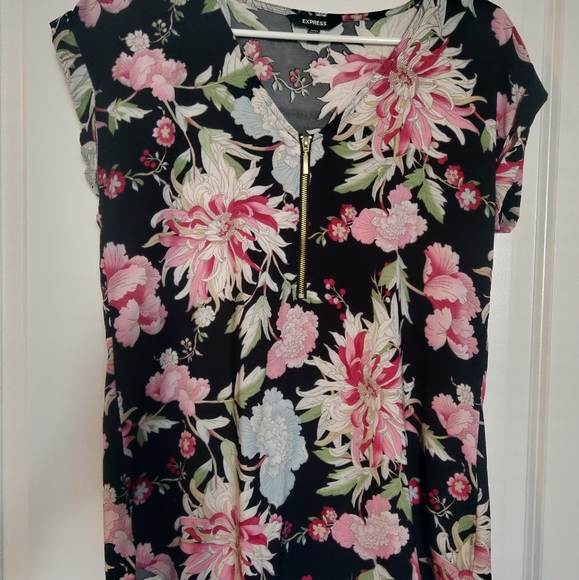 Satin Zip Dress Blouse - Picture 1 of 2